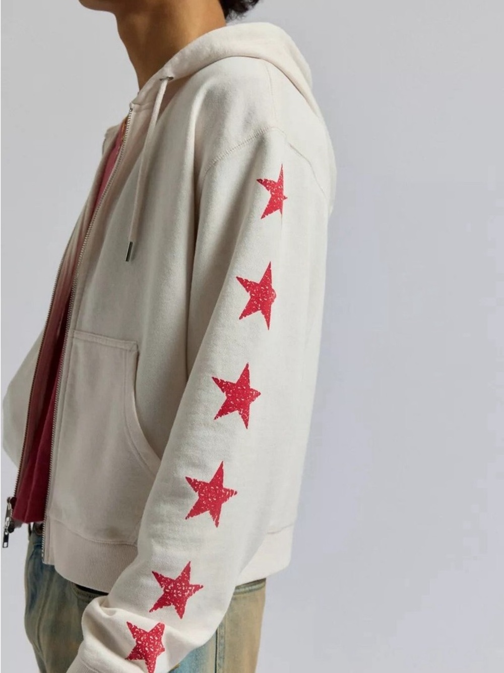 Urban Outfitters BDG Bonfire Graphic Cropped Full Zip Hoodie Sweatshirt
